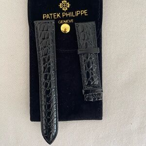 Patek Philippe Black Crocodile 20mm Leather Strap